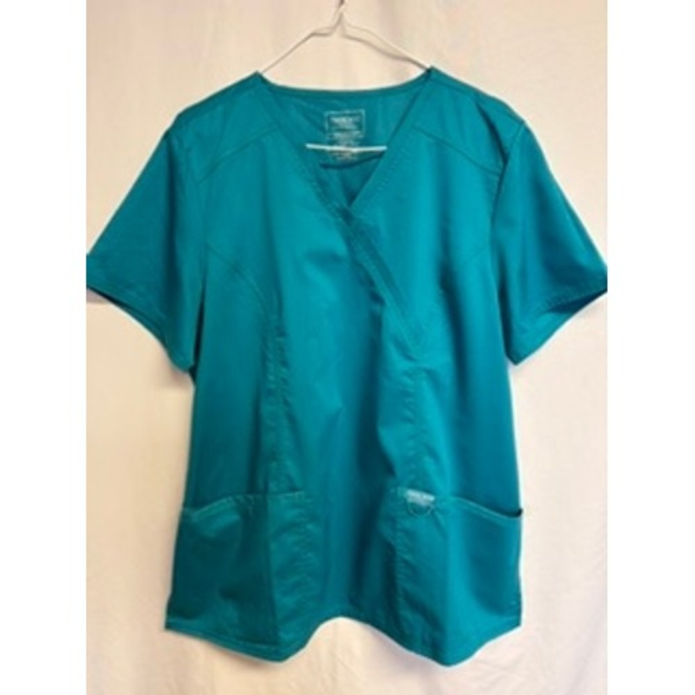 Cherokee Workwear Revolution Teal Scrub Top V-Neck WW610 Large L Nursing